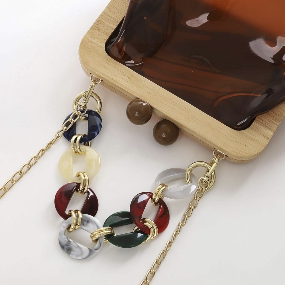 NWT Acrylic Transparent Twistlock Beautiful Crossbody Shoulder Bag